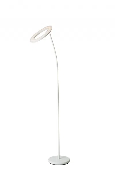Homezia 73" White Led Torchiere Floor Lamp In Blue