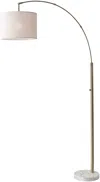 Homezia 74" Brass Arc Floor Lamp With Off White Solid Color Drum Shade