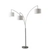 Homezia 74" Steel Three Light Tree Floor Lamp With White Solid Color Drum Shade