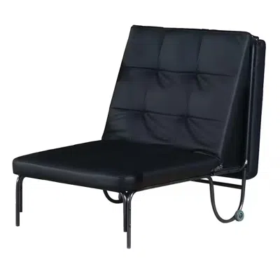 Homezia 75" Black Faux Leather Tufted Convertible Chair