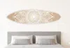 Homezia 76" X 18" X 1" Wood And Tan Tranquility Surfboard Wall Art