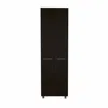 Homezia 78" Modern Black Pantry Cabinet With Two Full Size Doors