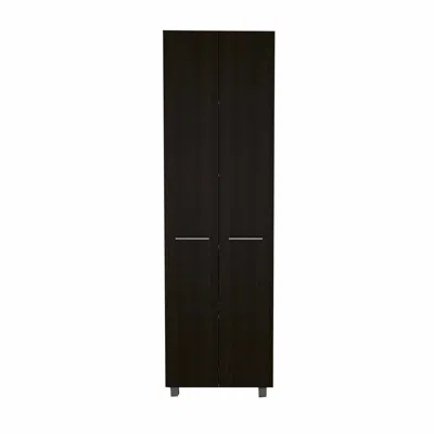 Homezia 78" Modern Black Pantry Cabinet With Two Full Size Doors In Brown
