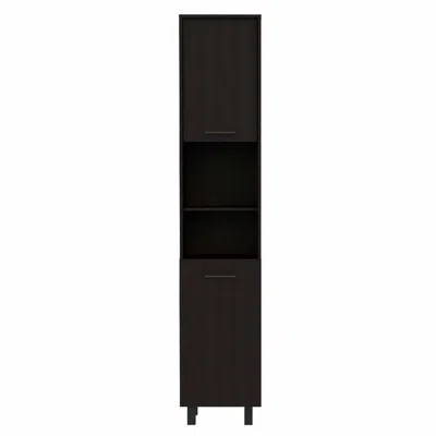 Homezia 78" Modern Black Sleek And Tall Pantry Cabinet