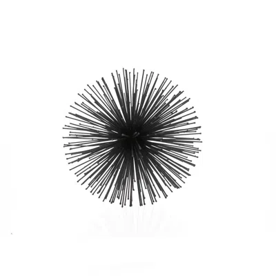 Homezia 8" Black Iron Decorative Orb Tabletop Sculpture