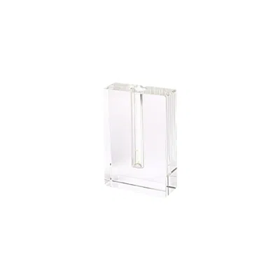 Homezia 8" Clear Crystal Clear Square Table Vase