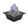 Homezia 8" Clear Polyresin Ice Design Tabletop Fountain With Led