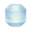 Homezia 8" Crystal Glass Blue Round Table Vase
