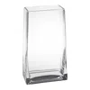 Homezia 8" Crystal Glass Clear Rectangle Table Vase