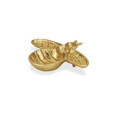 Homezia 8" Gold Bumble Bee Metal Handmade Tray In Multi