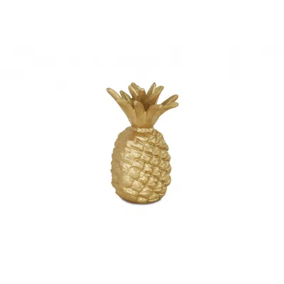 Homezia 8" Gold Cast Iron Pineapple Hand Painted Sculpture