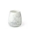 Homezia 8" Gray And Cream Marble Design Glass Vase