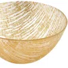 Homezia 8 Hand Crafted Glass Gold Accent Salad Or Serving Bowl In Multi
