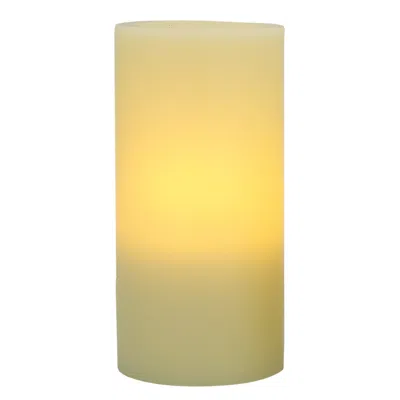 Homezia 8" Ivory Flameless Pillar Candle In Yellow