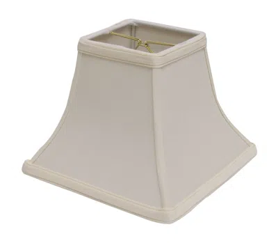 Homezia 8" Ivory Square Bell No Slub Lampshade In Neutral