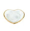 Homezia 8" Mouth Blown Seeded Glass Heart Plate With Gold Rim In Multi