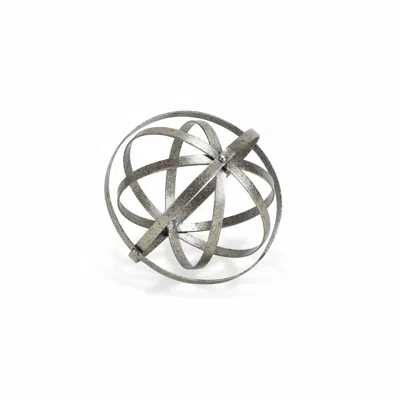 Homezia 8" Speckled Gray Metal Orb Decorative Tabletop Sculpture