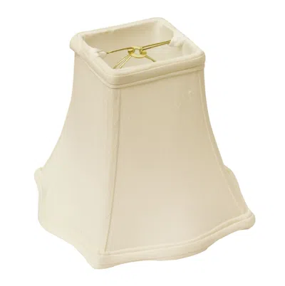 Homezia 8" White Premium Square Monay Shantung Lampshade In Brown