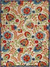 Homezia 8' X 11' Multicolor Floral Indoor Outdoor Area Rug