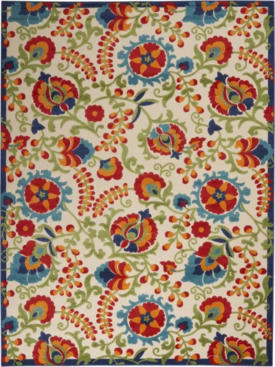 Homezia 8' X 11' Multicolor Floral Indoor Outdoor Area Rug
