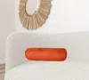 Homezia 8" X 20" Burnt Orange Zippered Microsuede Solid Color Bolster Pillow