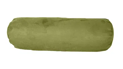Homezia 8" X 20" Moss Green Bolster Zippered Microsuede Solid Color Bolster Pillow