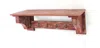 Homezia 8 X 30 X 9.75 Red Vintage Wooden 4 Metal Hooks - Wall Shelf