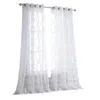 Homezia 84" Charcoal Trellis Pattern Embroidered Window Curtain Panel