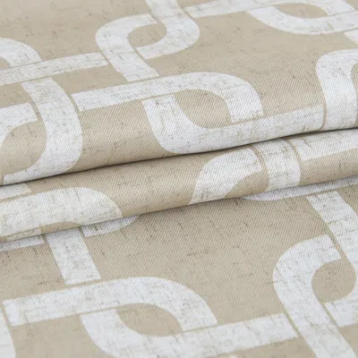 Homezia 84" Sand Interlock Pattern Window Curtain Panel In Neutral