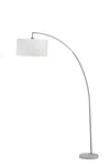 Homezia 86" White And Silver Arc Floor Lamp With White Drum Shade