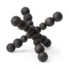Homezia 9" Black Beaded Wooden Decorative Jack Tabletop Sculpture