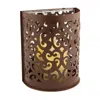 Homezia 9" Brown Iron Floral Wall Sconce Candle Holder With Candle