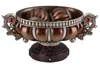 Homezia 9" Reddish Bronze And Silver Polyresin Decorative Bowl With Orbs