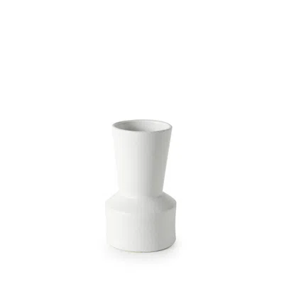 Homezia 9" White Contempo Deco Ceramic Vase