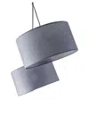Homezia 91" Black Three Light Tree Floor Lamp With Gray Solid Color Drum Shade