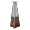 Homezia 9500 Btu Bronze Steel Propane Triangular Pyramid Tabletop Patio Heater