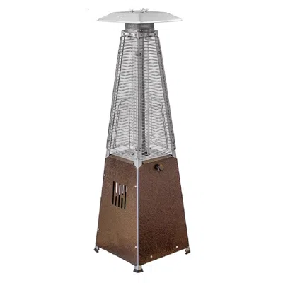 Homezia 9500 Btu Bronze Steel Propane Triangular Pyramid Tabletop Patio Heater In Brown