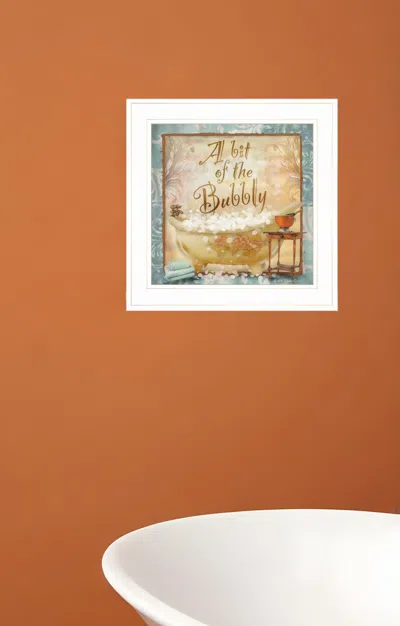 Homezia A Bit Of Bubbly 1 White Framed Print Bathroom Wall Art