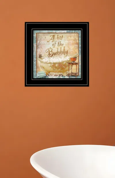 Homezia A Bit Of Bubbly 2 Black Framed Print Bathroom Wall Art