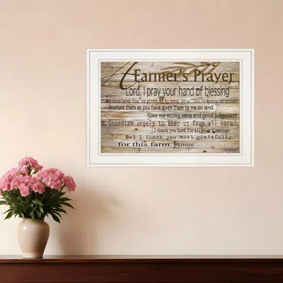Homezia A Farmers Prayer 1 White Framed Print Wall Art
