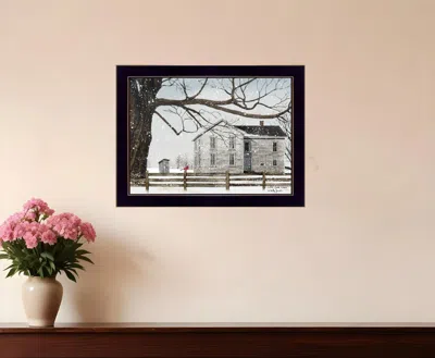 Homezia A Little Snow House 1 Black Framed Print Wall Art