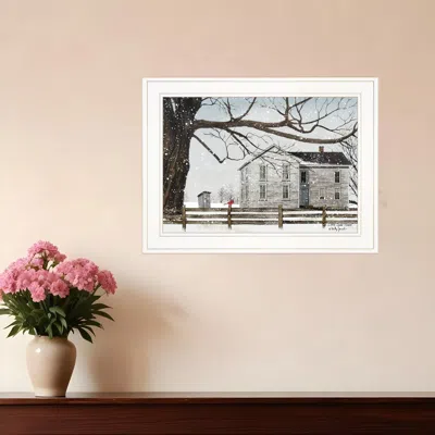 Homezia A Little Snow House 2 White Framed Print Wall Art In Multi