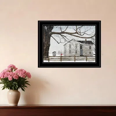 Homezia A Little Snow House 3 Black Framed Print Wall Art