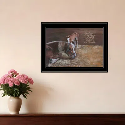 Homezia A Mother Love Horses 2 Black Framed Print Wall Art