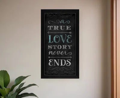 Homezia A True Love Story Never Ends Black Framed Print Wall Art