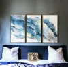 Homezia Abstract Blues With Gold Framed Canvas Wall Art Floater Frame P-oxybis(benzenesulfonyl Hydrazide) Wa