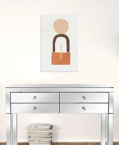 Homezia Abstract Orange Shapes In Balance Unframed Print Wall Art In Metallic