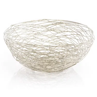 Homezia Abstract Silver Wire Centerpiece Bowl In Multi