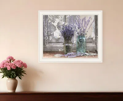 Homezia Abundance Of Beauty 1 White Framed Print Wall Art In Purple