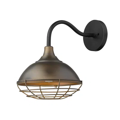 Homezia Afton 1-light Oil-rubbed Bronze Wall Light In Brown
